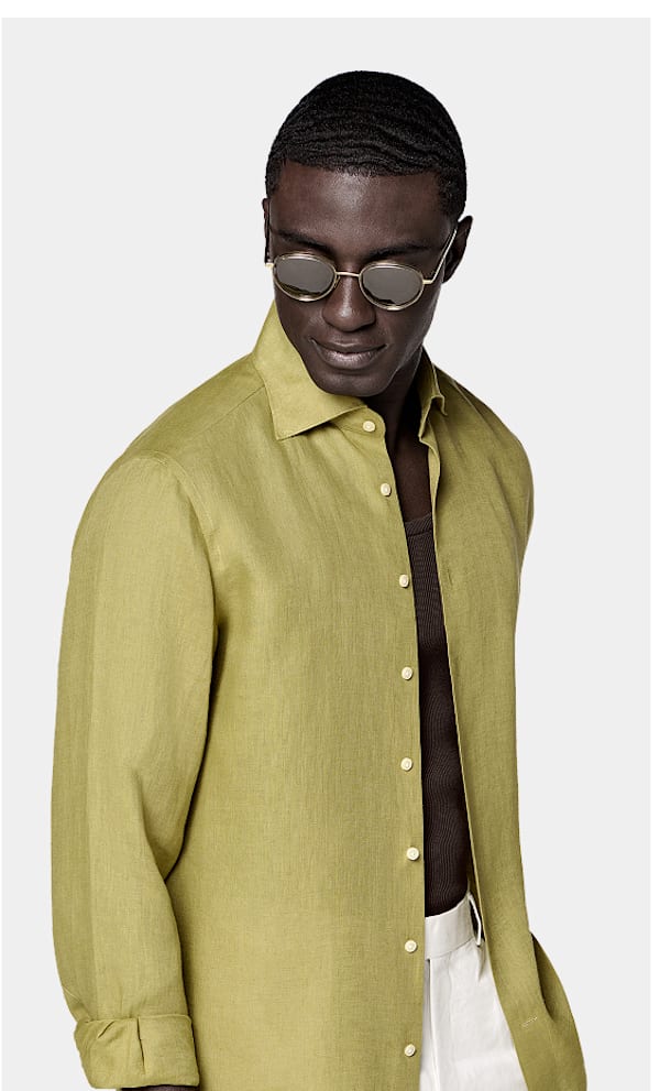 Green linen shirt