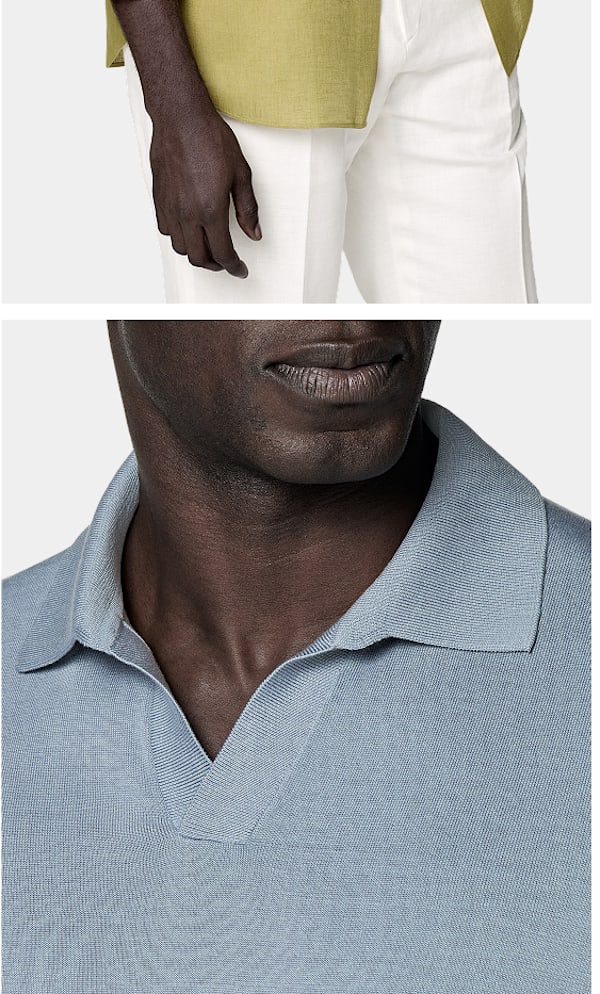 Blue buttonless