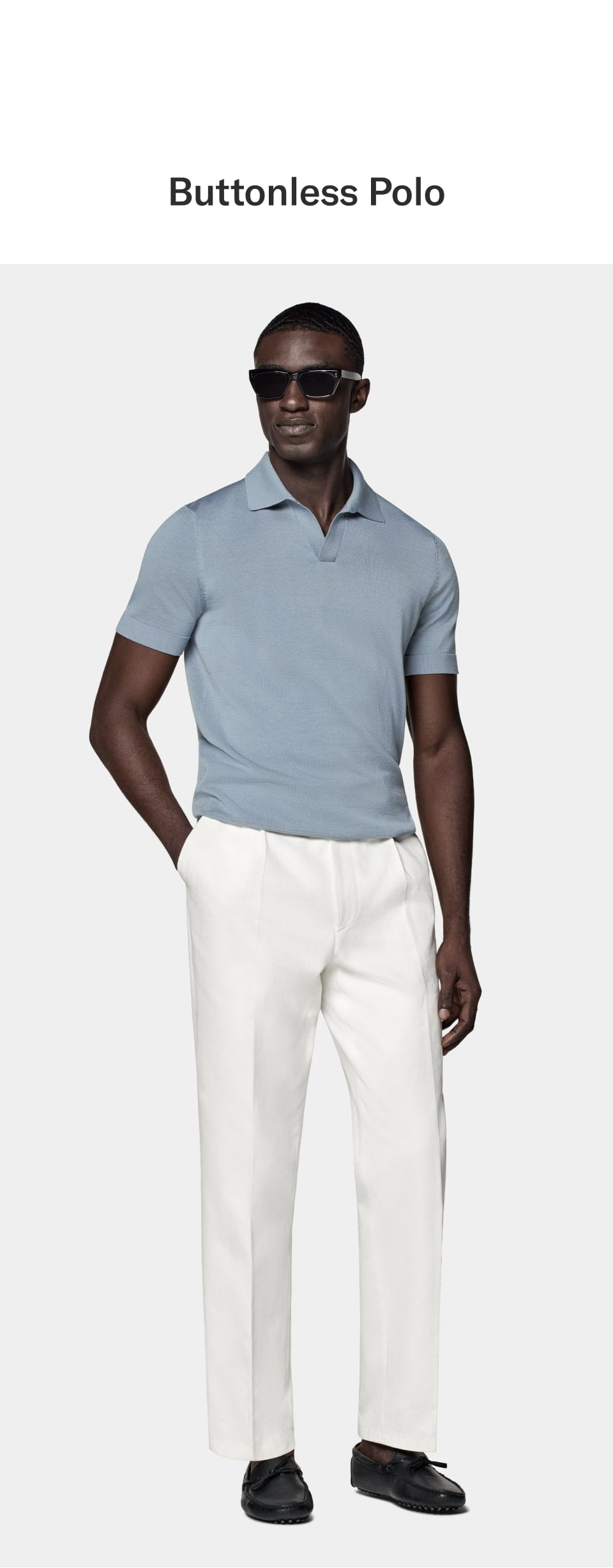 Shop the buttonless polos