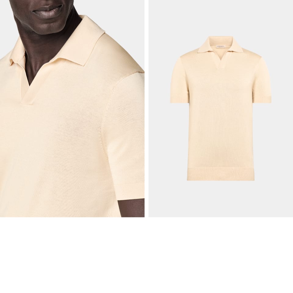 Shop the buttonless polo