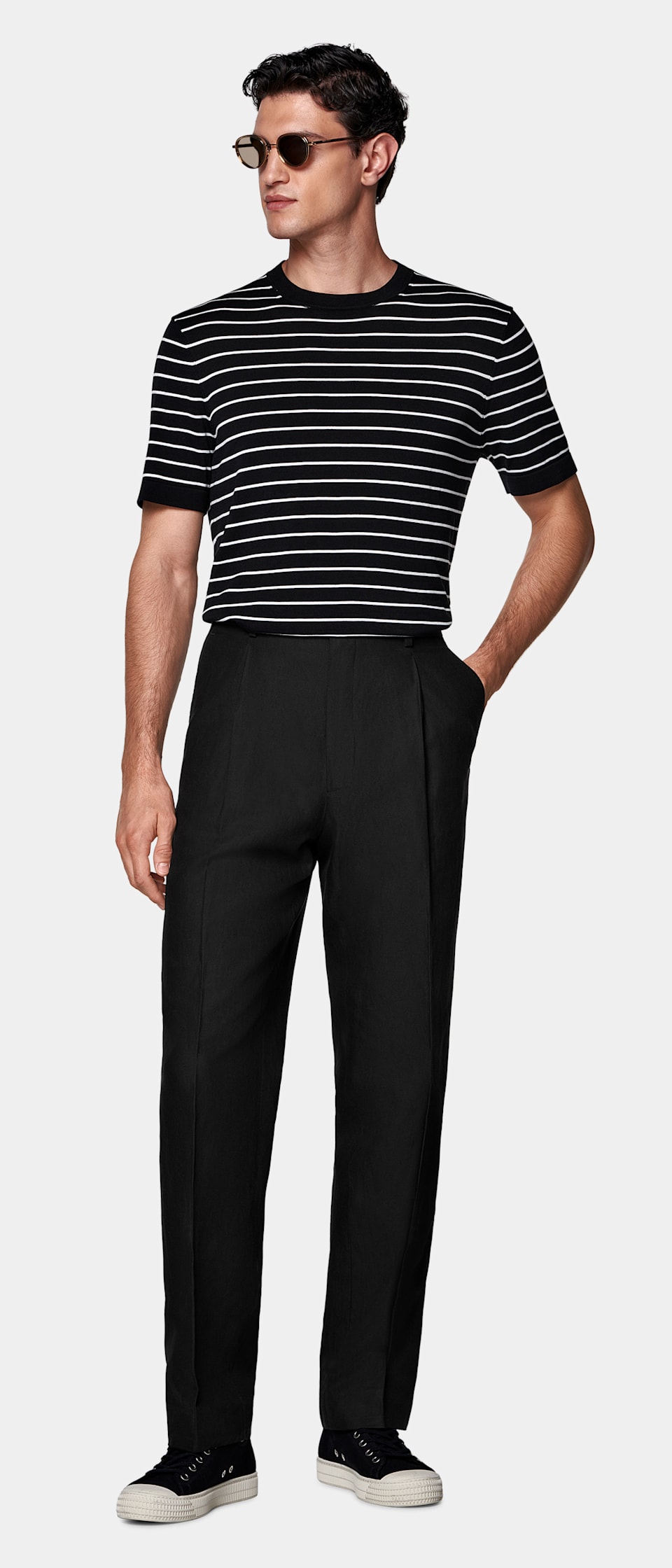 black striped crew