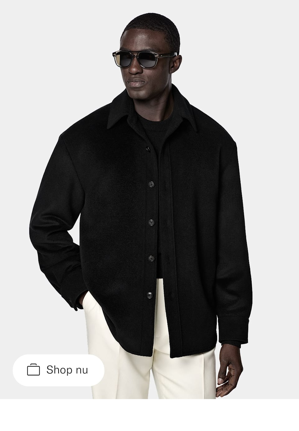 Black Wool Shirt