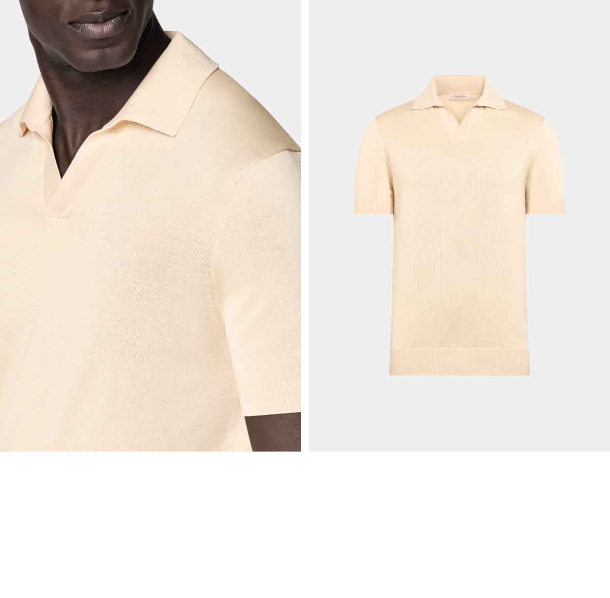 Shop the buttonless polo