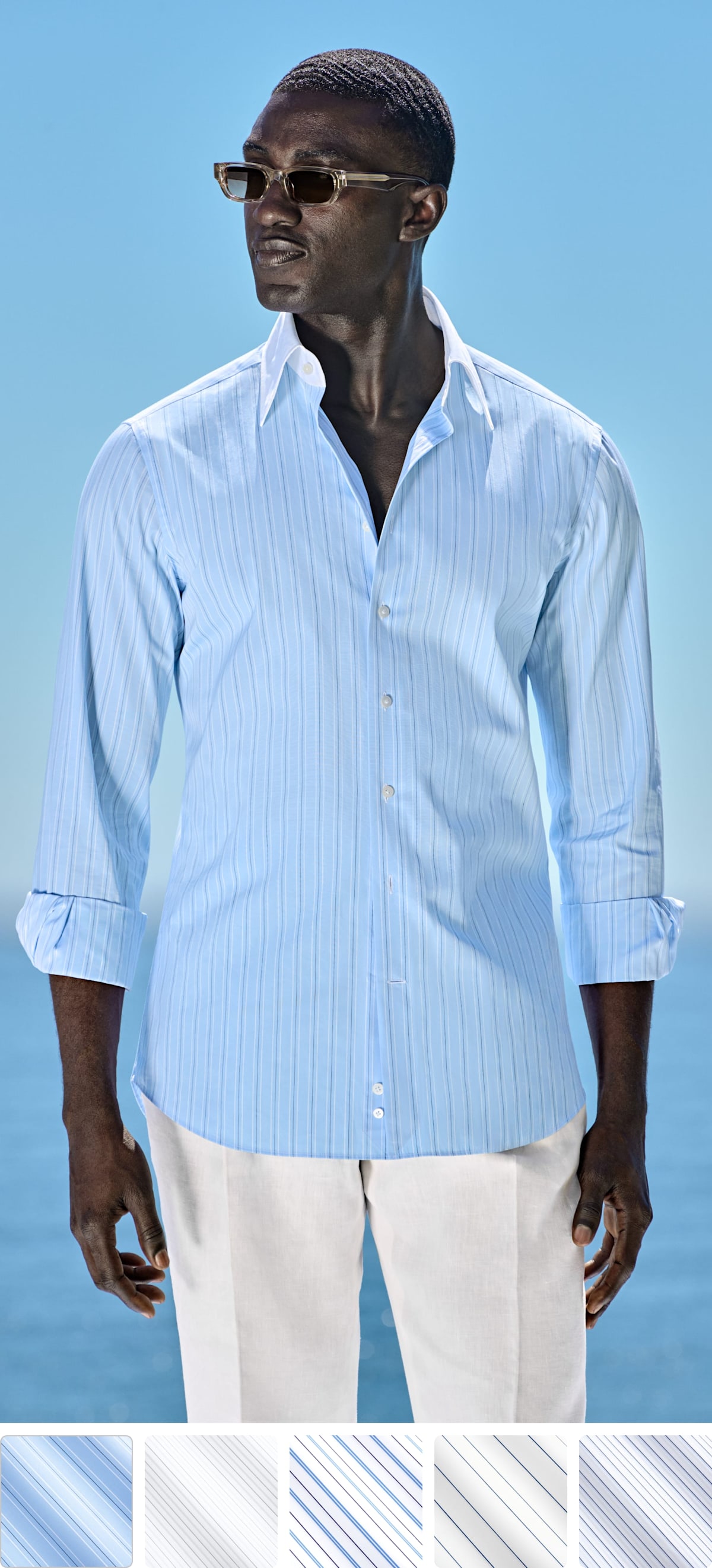 Blue striped shirt
