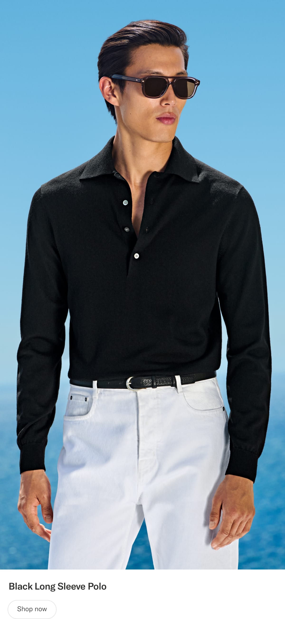 Black long sleeve polo